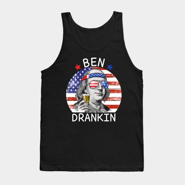 Ben Drankin 4th of July Vintage Tank Top by DragonTees